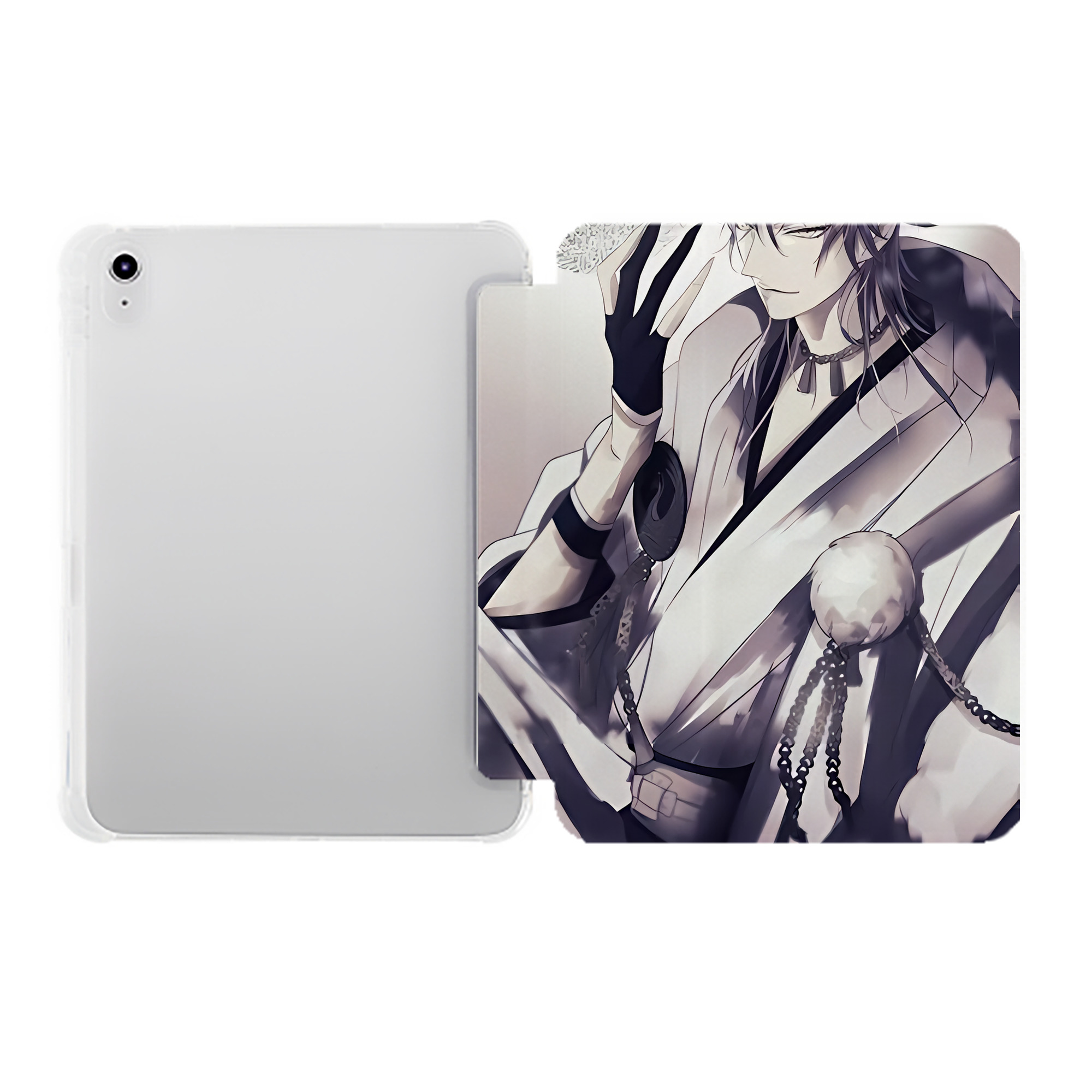 （画像用） 刀剣乱舞 Touken Ranbu IPad ケース ペン収納付き 三つ折りスタンド PUレザー×シリコン 対応機種9.5/10.5/10.9インチ